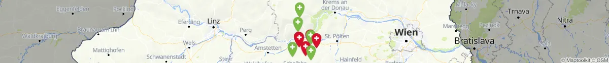 Kartenansicht für Apotheken-Notdienste in der Nähe von Leiben (Melk, Niederösterreich)